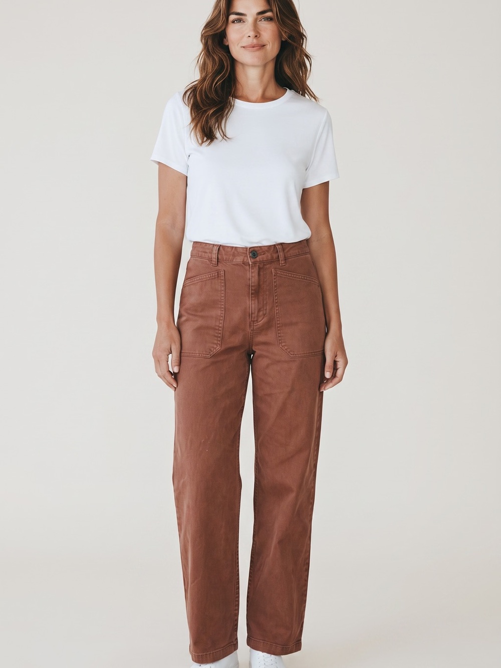 Universal Thread Straight-Leg Jeans in Rust 98% cotton